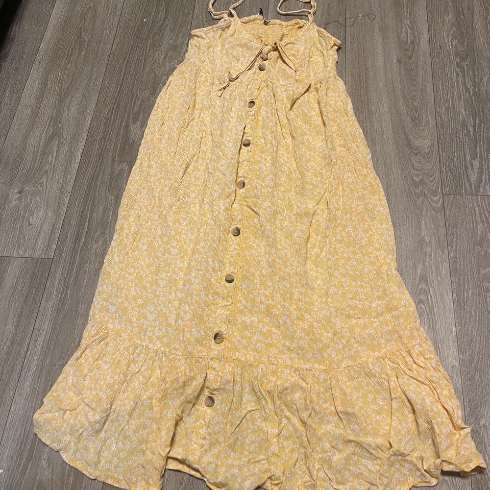 Yellow Floral Button-Down Sundress